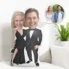 Almohada mínima de almohada pareja de valentine muñecas fotos cara de almohada de monumento de monumentos personalizados regalo creativo de almohada