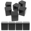 Opslagflessen 10 PCS Kleinplate klein vierkant draagbaar metaal kan 10 stks (zwart) snoeppot thee -container ijzeren potten instellen