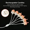 Pack de 6 télécommande avec une minuterie LED LETURE LEU USB USB RECHARGETY SAEALIGHT BLANC 3D WIGLE CHANCHE FLICHEUR PARTY DECO 240417