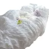 sets White Ruffled Seersucker Duvet Cover Set 3/4pcs Soft Princess Girls Bedding Set With Bed Sheet Pillowcases Wedding Home Textiles