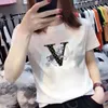 Designer.Suitable for Naier Fuxiang Womens Clothing Co branded 2024 Summer Pure Cotton Round Neck T-shirt Womens Short sleeved Top