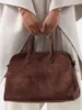 Raden Margaux 15 Suede Tote Bag, Cowhide Pending Handbag for Women, Textured Leather Travel Bag 240425