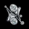 Anneaux de bande 925 Personnalité en argent Classic Geométrique Zircon Ring dames Symmétrique Ovale Party Giver H240425