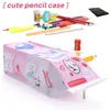 Milk Cartoon Pencil Case Pu Pen Bag Stationery Pouch for Student Red