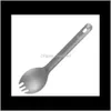 Gardencofricy Home Spoons Bar Flacweware Toaks Spork Spork Momening Kitchen Dining Table Volent Ultralight Fork 165 mm S 04 Titan