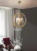 Chandeliers Modern Led Crystal Chandelier For Dining Room Kitchen Bedroom Bedside Lamp Gold Vintage Ring Ball Decorate Ceiling Hanging Light