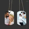 Dog Tag DIY Design Logo Heat Sublimation Metal Transfer Printing Custom Blank Pet Necklace