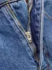 Gonne "indossando una sensazione di design" versatile blu artologio irregolare orlo ad alto denim femminile da donna lungo