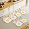 Carpets Anti-Slip Kitchen Ferter Mats Cartoon Bath Bath Foot Mat absorbant Salle de bain Entrance Paillit Soft Kitchen Tapis décor Alfombra