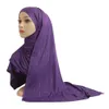 Hijabs H205 Modal Cotton Jersey Soft Long Scarf With Rhinestones Rectangular Hijab Ladys Headscarf Shawl Womens Bonnet Hat Caps D240425