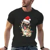 Heren Polos Pug kerstshirt Kerstman Kerstmis Lichten jongens pugmas dog t-shirt shirts grafische T-stukken snel drogende oversized t Men