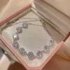 Beaded Luxury Shiny Silver Color Adjustable Crystal Zircon Bracelet For Women 2024 New Fashion Platinum Plating Bracelet Jewelry Gift