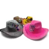 Wide Brim Hats Bucket Hats 2023 New Painting Hat Animals Fedora Hat for Men Painting Peacock Leopard Cartoon top hat Cowboy hat Christmas Halloween hat Y240425