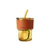Copo de vinícolas da internet Celebridade Bambu Copo Ins Wind Straw Coffee Presente de vidro Cupi de água