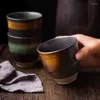 Xícaras picadas japonesas com tecup de chá de chá com flozes japoneses copo de água de chá cerâmica 150 ml de café retro de vinho retro