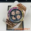 AP Zamansız Bilek saati Royal Oak Serisi 26614or Gökkuşağı Plakası Takvim Saati Erkekler Otomatik Mekanik Saat Sınırlı Saat