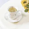 Gobelers 1set Swan en céramique tasse de café et soucoupe Set l'après-midi table de table de table de tople de dessert de la cuisine