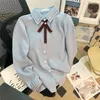 Kläder sätter höst- och vinterfleece fodrad slipad tjock varm skjorta kvinnors uniform koreansk stil retro lätt matchande student
