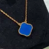 Smycken fyra klöver designer högkvalitativ 18 kgold halsband valentin mors dag för flickvän med lådesmycken 254