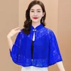 Women's Knits 2024 Korean Sun Protection Clothing Thin Shrug Summer Chiffon Lace Shawl Tops Women Elegant Breathable Shawls Cape