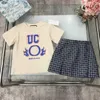 Brand Princess dress summer kids tracksuits baby clothes Size 100-150 CM Logo printing T-shirt Red and blue short skirt 24April