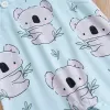 Endelar Summer Boys and Girls Cute Cartoon Koala Bekväm casual kortärmad rund nacke baby bodysuit