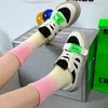 Women Socks Gradient Classic Striped Fashion Sporty Middle Cute Harajuku Casual Female Skateboard Cotton Sock American Street Sox