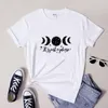 Damen T-Shirts Es ist nur ein Phasen-T-Shirt-Frauen Celestial R Moon Grafik Tee Hemd Ästhetische Phasen Astronomie T-Shirt Outfits