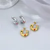 Pendientes de sementales Joyas de lujo clásicas C Forma Cz Parring For Women and Men Titanium Steel Top Quality Pareja Regalos