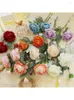 Fleurs décoratives 1pc Artificiel Flower Huile Painting Peony Home Decoration Perfect Gift Pographie