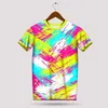 T-shirts Mens Breathable Sportswear Color Stripe Print Training Uniform Outdoor Badminton Shirts Mens Table Tennis Short Sleeve TopsL2404