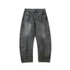 Мужские джинсы сращивали грязные цветные мужские промытые расстроенные главные джинсовые брюки Мужские брюки