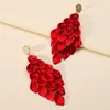 Bengelen oorbellen romantisch zoet acryl rozen bloemblaadje lang hangende vintage moderne hangers handige veelzijdige feestaccessoires