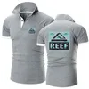 Erkek Polos Reef Logosu Yaz Baskı Moda Polo Gömlekleri Konforlu Kısa Kollu Pamuk Harajuku Günlük Sport T Tees Top