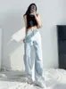 Jeans femminile in pantaloni mollano aautumn sciolte dritta color gamba larga gamba in stile sottile pantaloni sottili