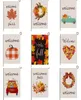 60 pezzi di benvenuto bandiere da giardino di stampe di zucca 47*32 cm in lino autunnale sospeso per le decorazioni per feste di casa per esterno