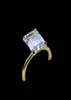 Solitaire Ring Halkalar Takı Pansysen Whiteyellowrose Altın Renk Lüks 8x10mm Emerald Cut AAA Zircon Kadınlar için 100 925 Sterlin2215351