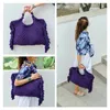 Macrame Bag Women Women Crochet Boho Chic Summer Fringe Tote Bag Ivory Purple Green azul preto amarelo 240418