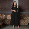 Ethnic Clothing Modest Women Muslim Sleeveless High Waist Wide Legs Casual Pants Romper Jumpsuits Turkey Dubai Kaftan Islamic Outfis