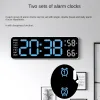Uhren große digitale Wanduhr Temperatur und Feuchtigkeitswoche zeigen Helligkeit einstellbare elektronische LED -Tabelle Wecker 12/24h