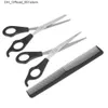 Haarschere 3pcs/Set Haarschneiddünnungsschere Set Hair Comb Set Professionelle Friseurschere mit Haar Kamm Q240425