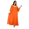 Vêtements ethniques Middle East Dubaï Trade étranger Bénégeur Muslim Fashion Fashion Diamond Feather Orange Costume Robe Abaya pour les femmes