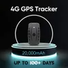 4G GPS Tracker 20000mAh GPS portable via l'alarme de voiture satellite en temps réel Locator de suivi magnétique de longue date