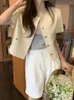 Jackets femininos gkyocq coreano chique de verão tops tops jake