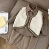 Roupas conjuntos de crianças crianças conjunto 2024 Spring Autumn estilo coreano Casual Cardigan Vest and Shirt Fashion calça três peças