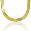 Colliers pendants 10 mm Collier de chaîne à chevrons plat Bijoux 18 carats jaune rempli solide Clavicule de tour de cou masculin 6301l
