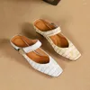 Scarpe casual moda modello di bambù in bambù di punta quadrata tacchi bassi da donna vera pelle vera pelle baviera sandali sandali a filo alla caviglia 41 41