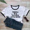 T-shirts pour femmes Tequila est un t-shirt sournois T-shirt Femme Femme à manches courtes Sarcastique Top de fête