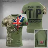 メンズTシャツ2023サマーアーミー退役軍人Tシャツ英国兵士3DプリントフィールドカモTシャツ高品質の特殊部隊T-SHIRTQ240425