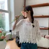 Women's T Shirts Womens Summer Crochet Cover Ups Long Sleeve Oversized Beach Mesh Top Swimwear Knitted Bathing Suit Up